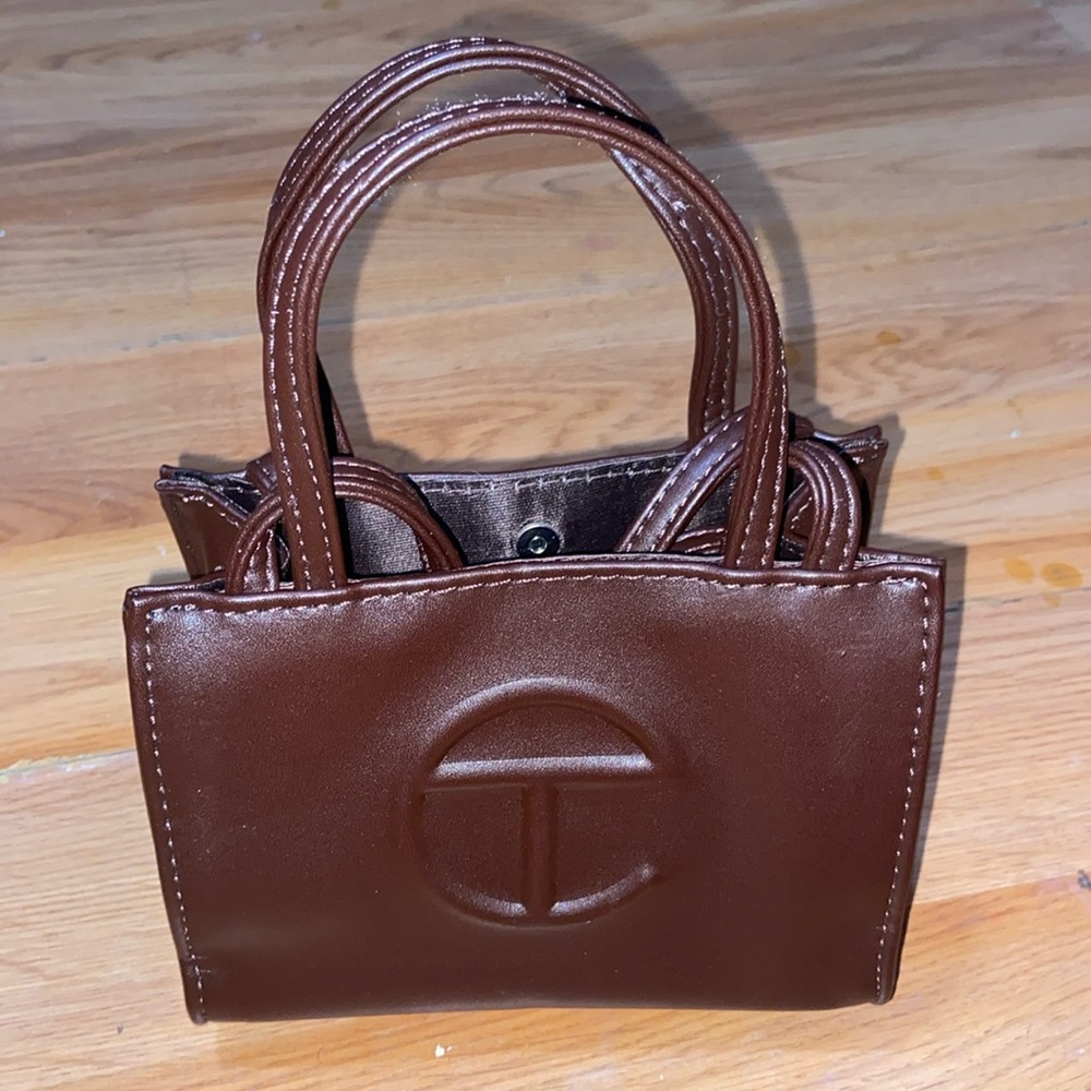 Telfar chocolate mini shopper bag